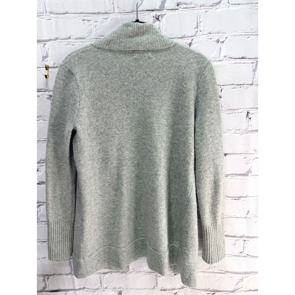J. Crew Wool Cashmere Open Front Cardigan Sweater XS Gray Shawl Collar Womens - Picture 2 of 8